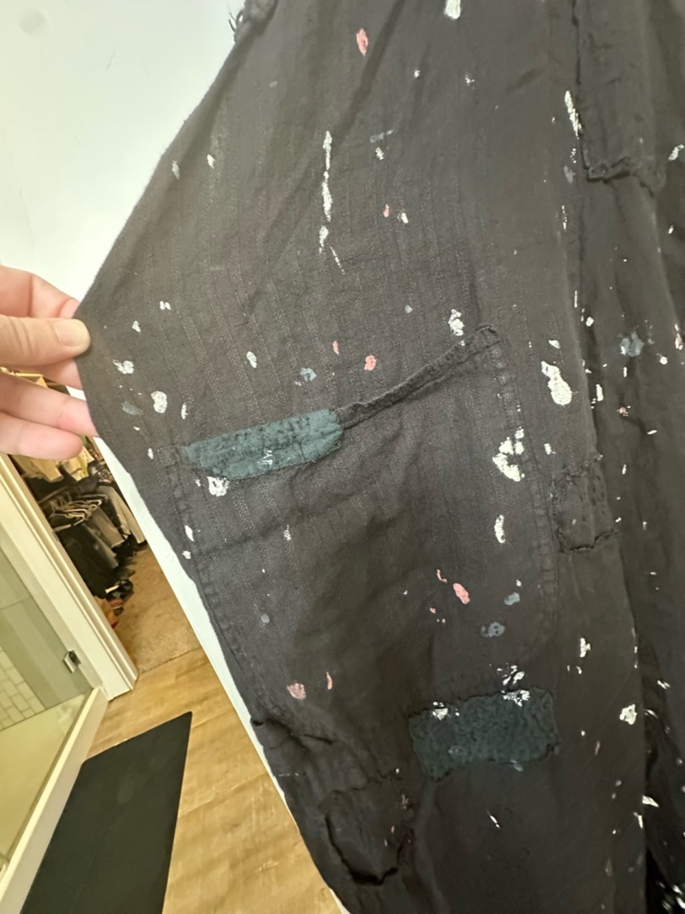 NWT Magnolia Pearl Black Peace  Paint-Splatter Overalls - Picture 12 of 13